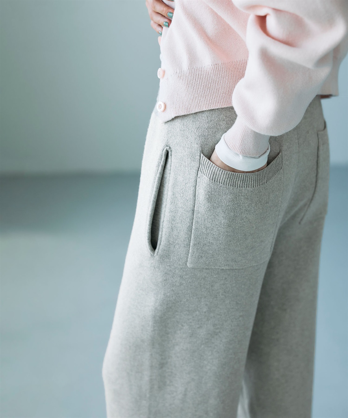 N.O.R.C コットンカシミヤニットワイドテーパードパンツ_sub_15