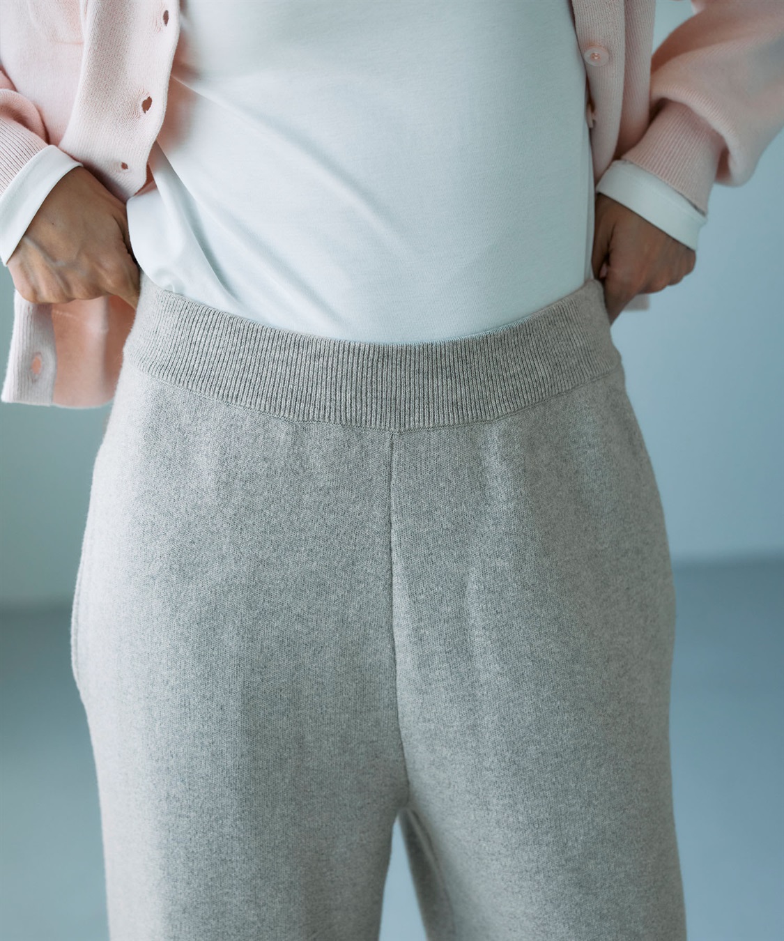 N.O.R.C コットンカシミヤニットワイドテーパードパンツ_sub_16