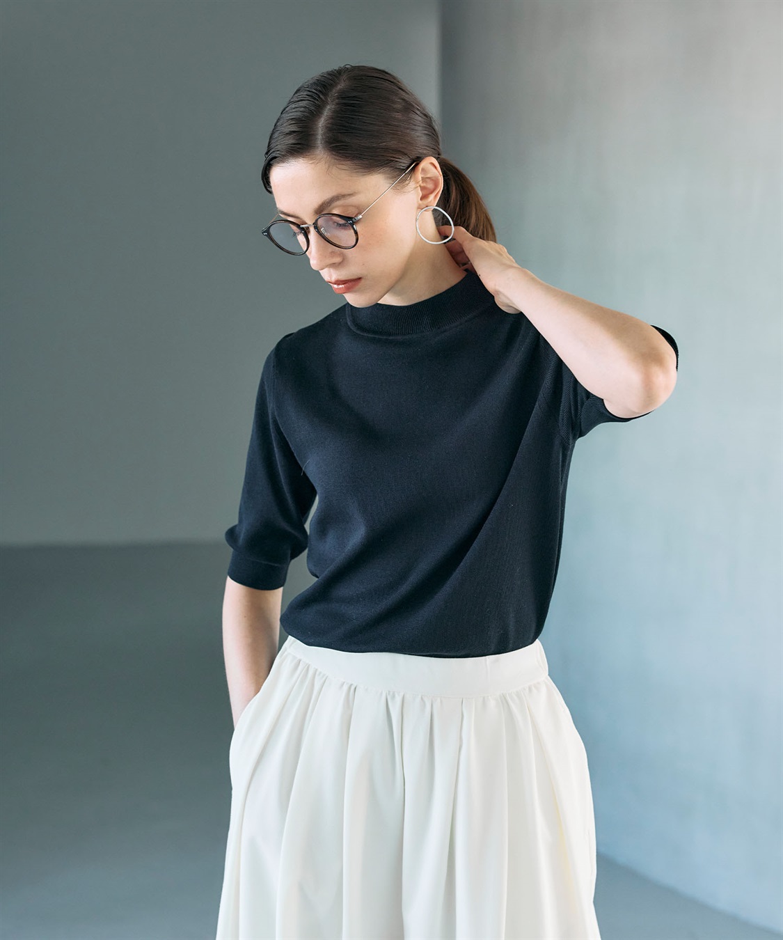 N.O.R.C シルクコットンハーフスリーブトップス_sub_6