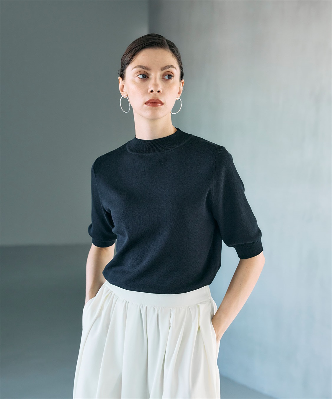 N.O.R.C シルクコットンハーフスリーブトップス_sub_7