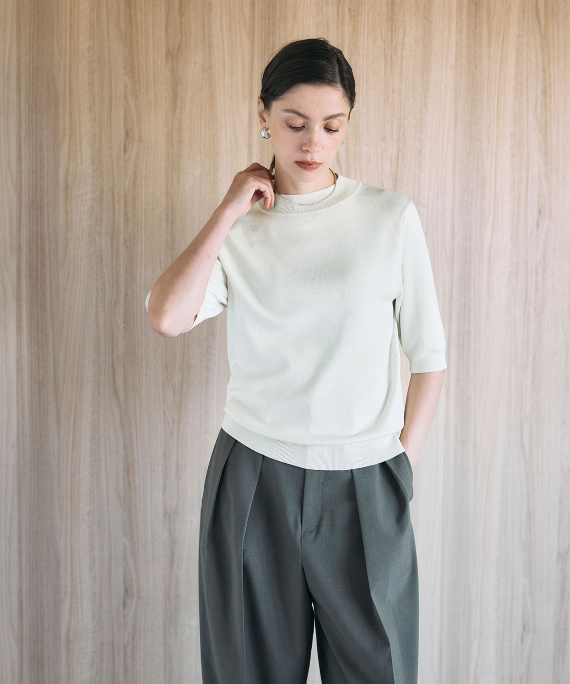 N.O.R.C シルクコットンハーフスリーブトップス_sub_22