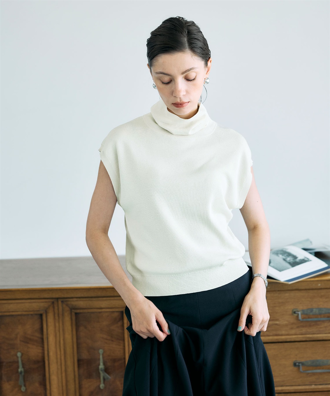 N.O.R.C シルクコットンオフタートルニット_sub_3