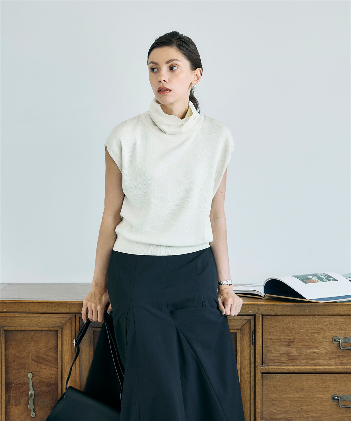 N.O.R.C シルクコットンオフタートルニット_sub_5