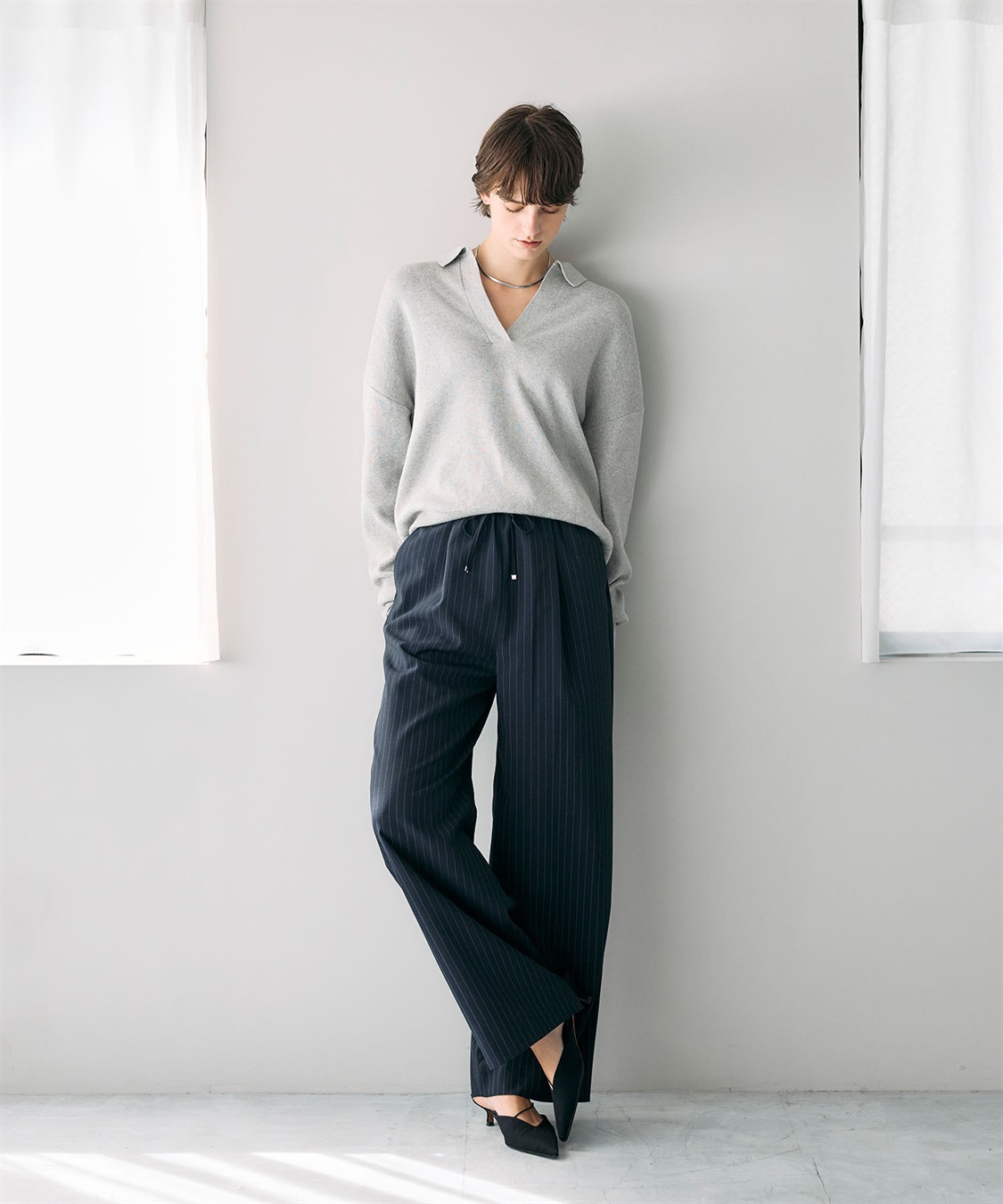 N.O.R.C コットンカシミヤスキッパーニット_sub_3