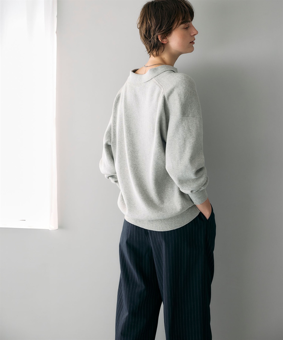 N.O.R.C コットンカシミヤスキッパーニット_sub_7