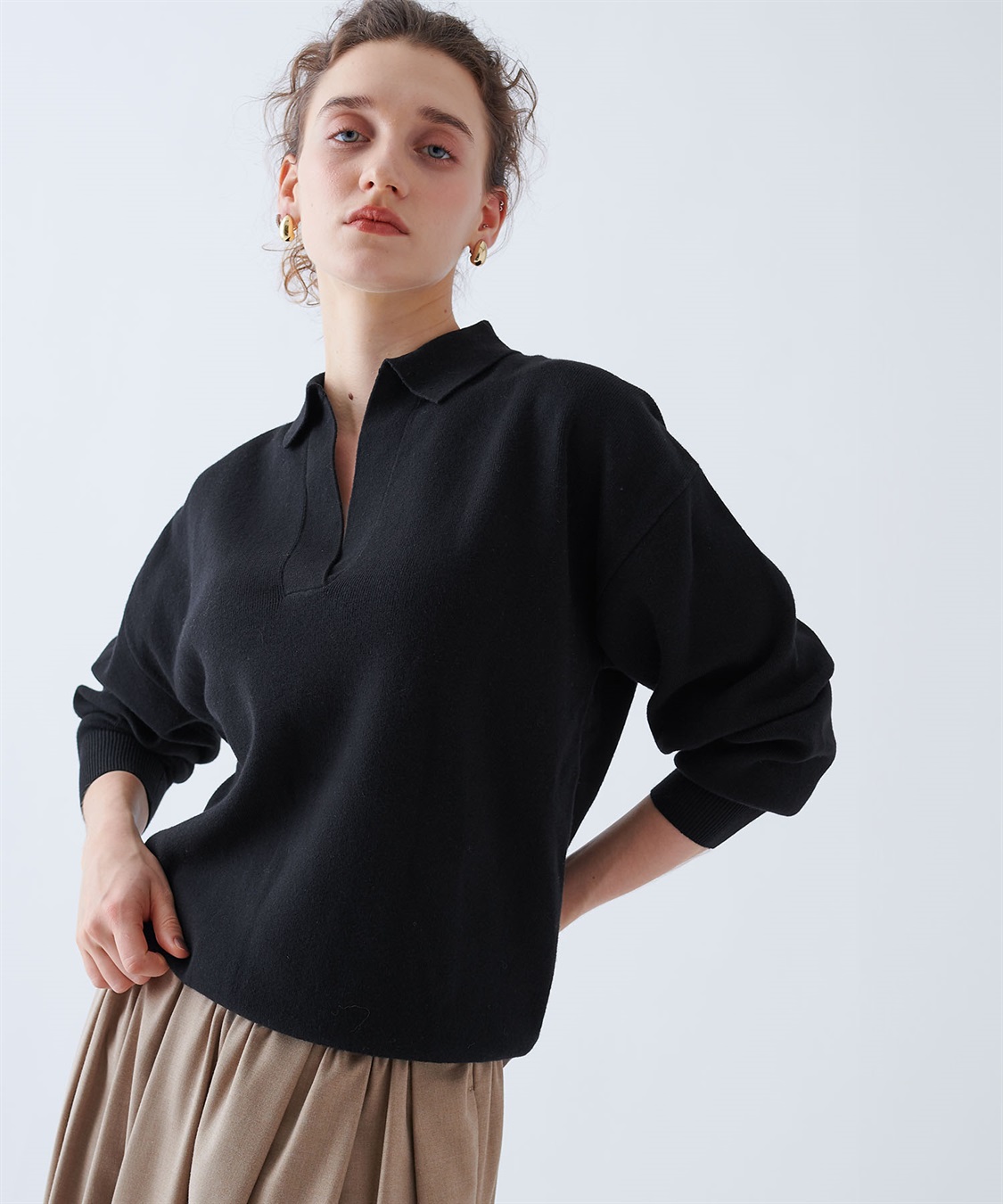 N.O.R.C コットンカシミヤスキッパーニット_sub_11