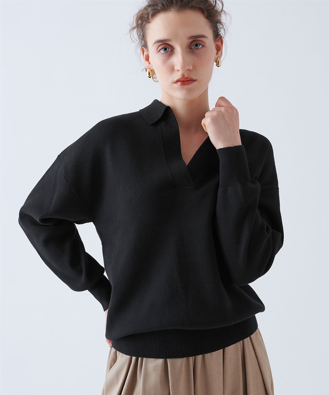 N.O.R.C コットンカシミヤスキッパーニット_sub_17