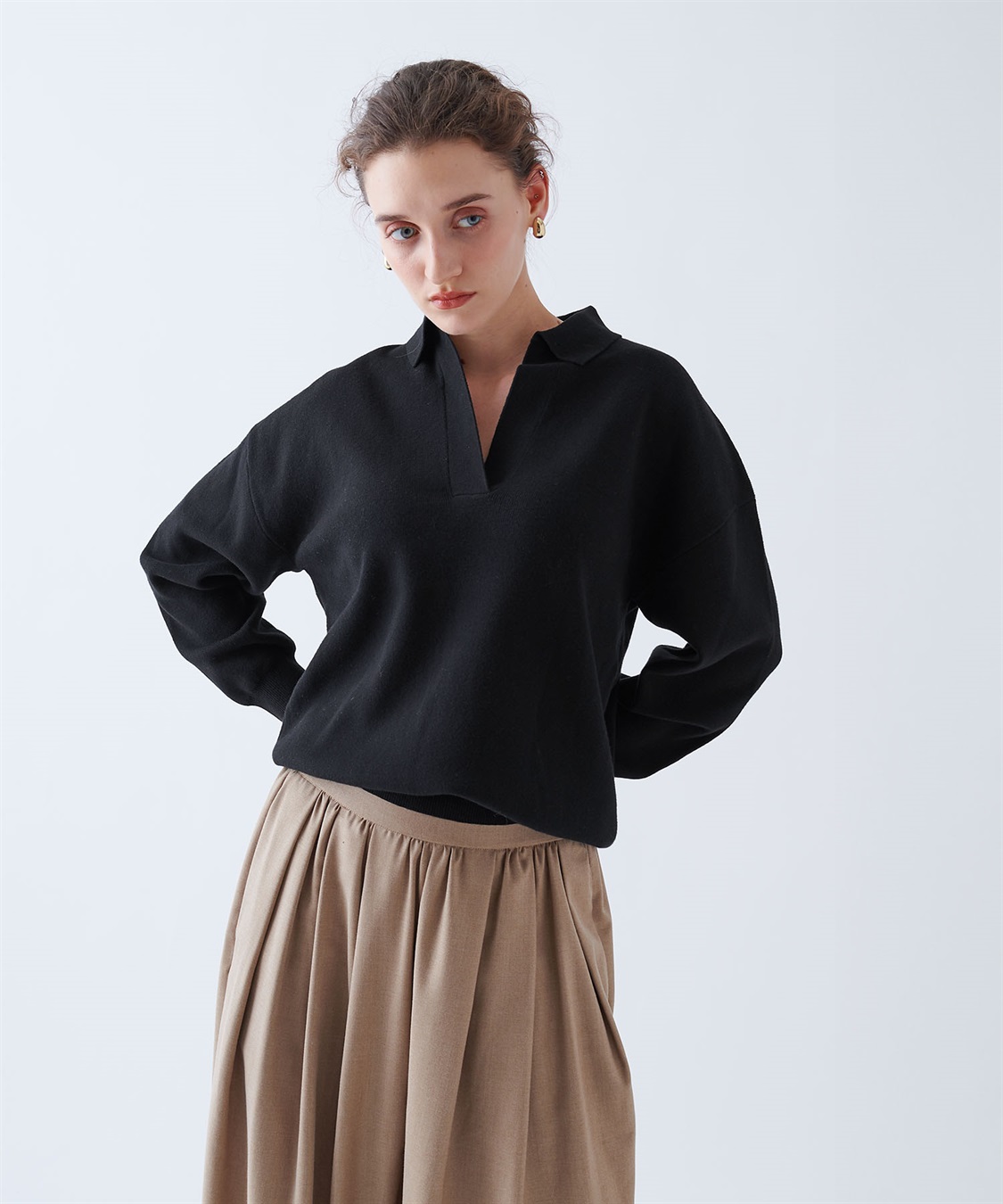 N.O.R.C コットンカシミヤスキッパーニット_sub_19