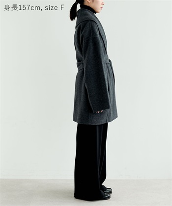 NORC ノーク ウールメルトンミドルリバーコート ブラック 1 完売品 ノーク N.O.R.C ウールメルトンミドルリバーコート （キャメル