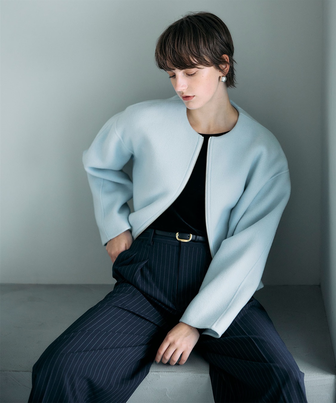 N.O.R.C ウールメルトンショートジップリバーコート_sub_4