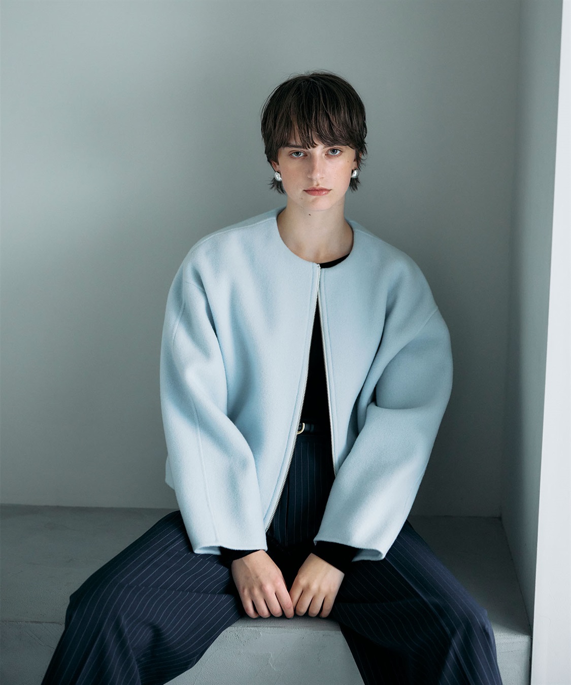 N.O.R.C ウールメルトンショートジップリバーコート_sub_5