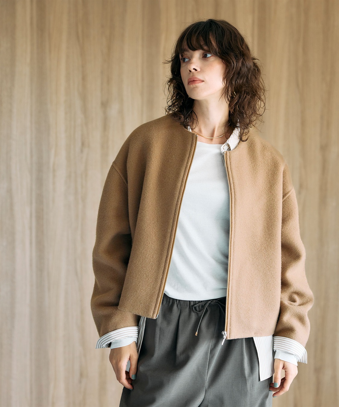 N.O.R.C ウールメルトンショートジップリバーコート_sub_8