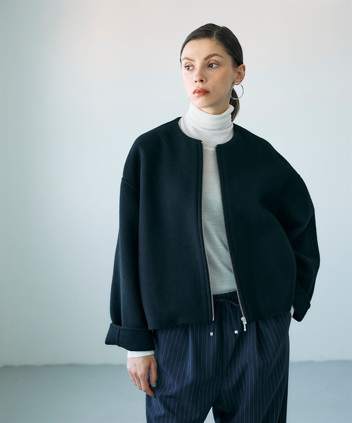 N.O.R.C ウールメルトンショートジップリバーコート_sub_13