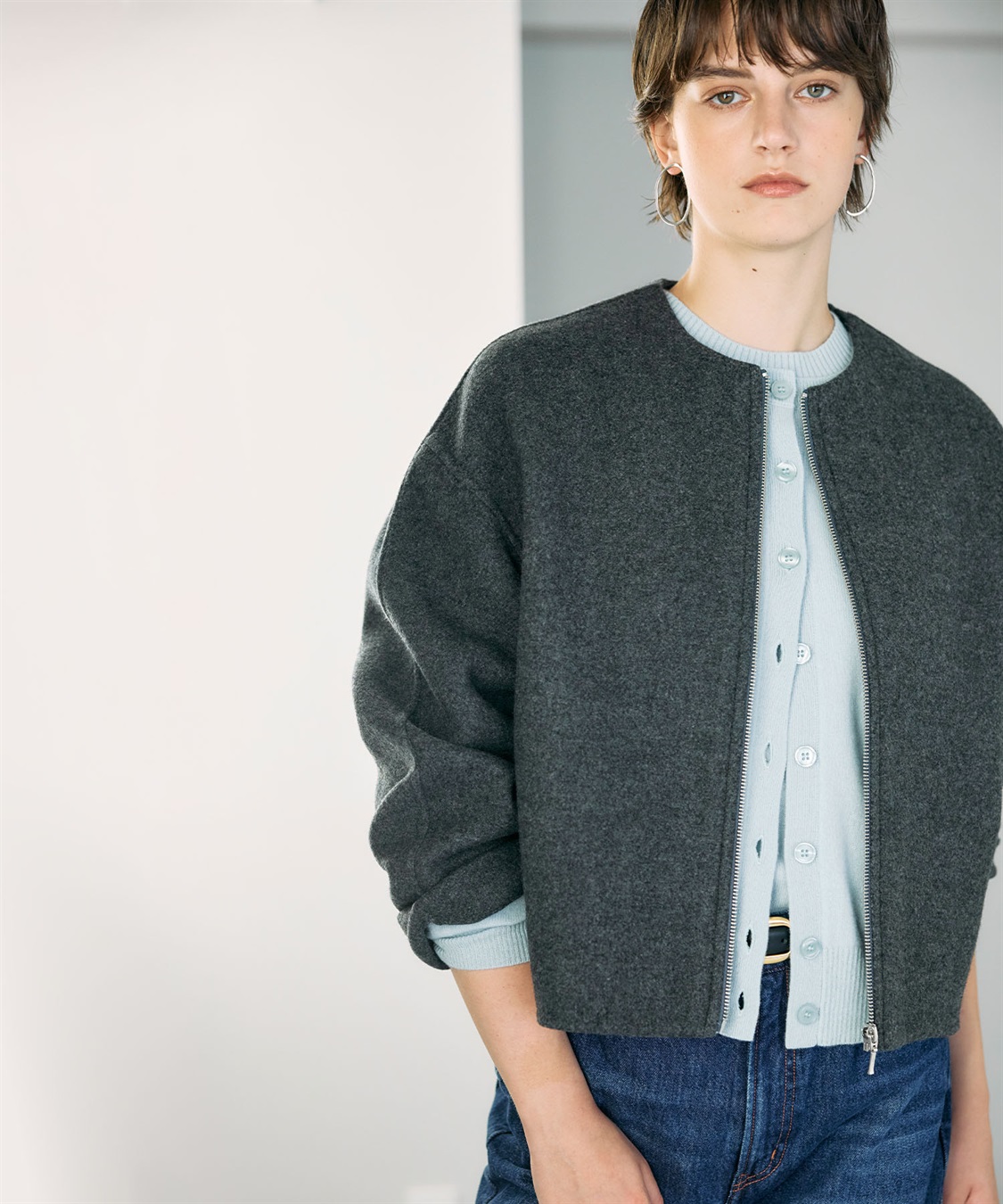 N.O.R.C ウールメルトンショートジップリバーコート_sub_15