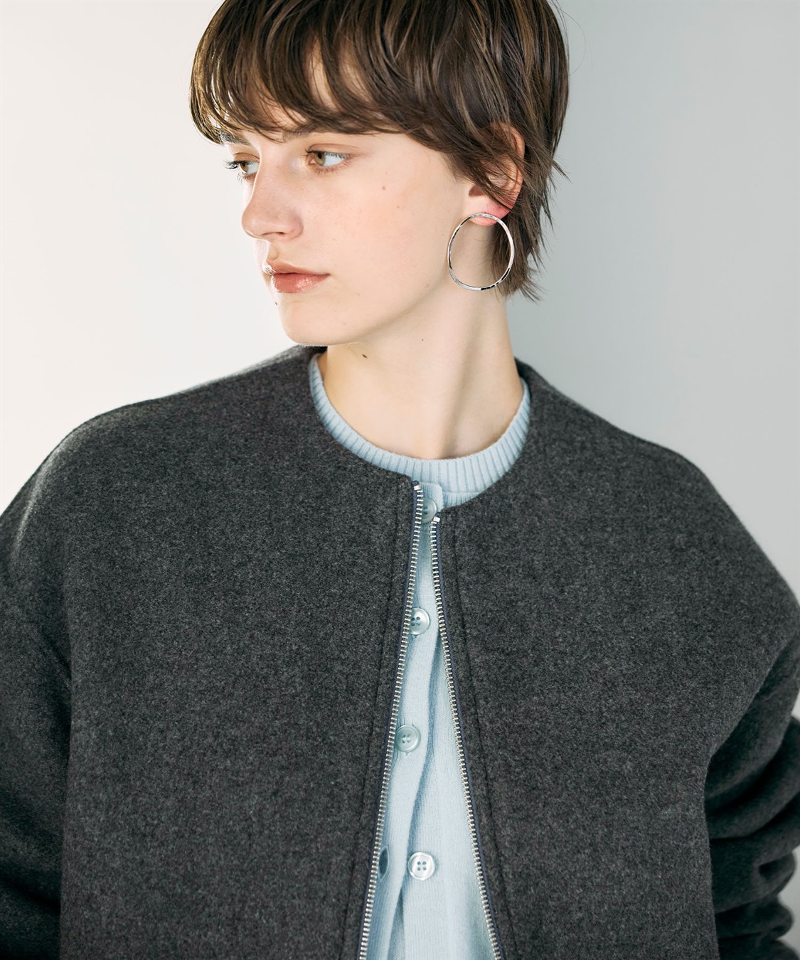 N.O.R.C ウールメルトンショートジップリバーコート_sub_19