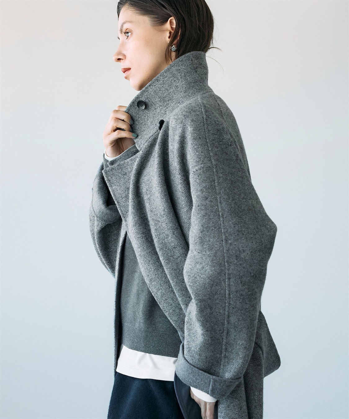PRE ORDER 10%OFF>ジーロンウールシルクネップリバーコート