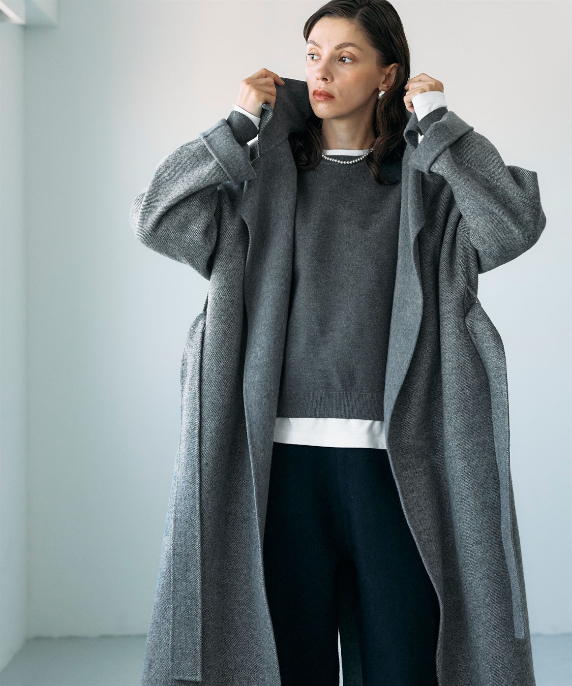 N.O.R.C ジーロンウールシルクネップリバーコート_sub_7