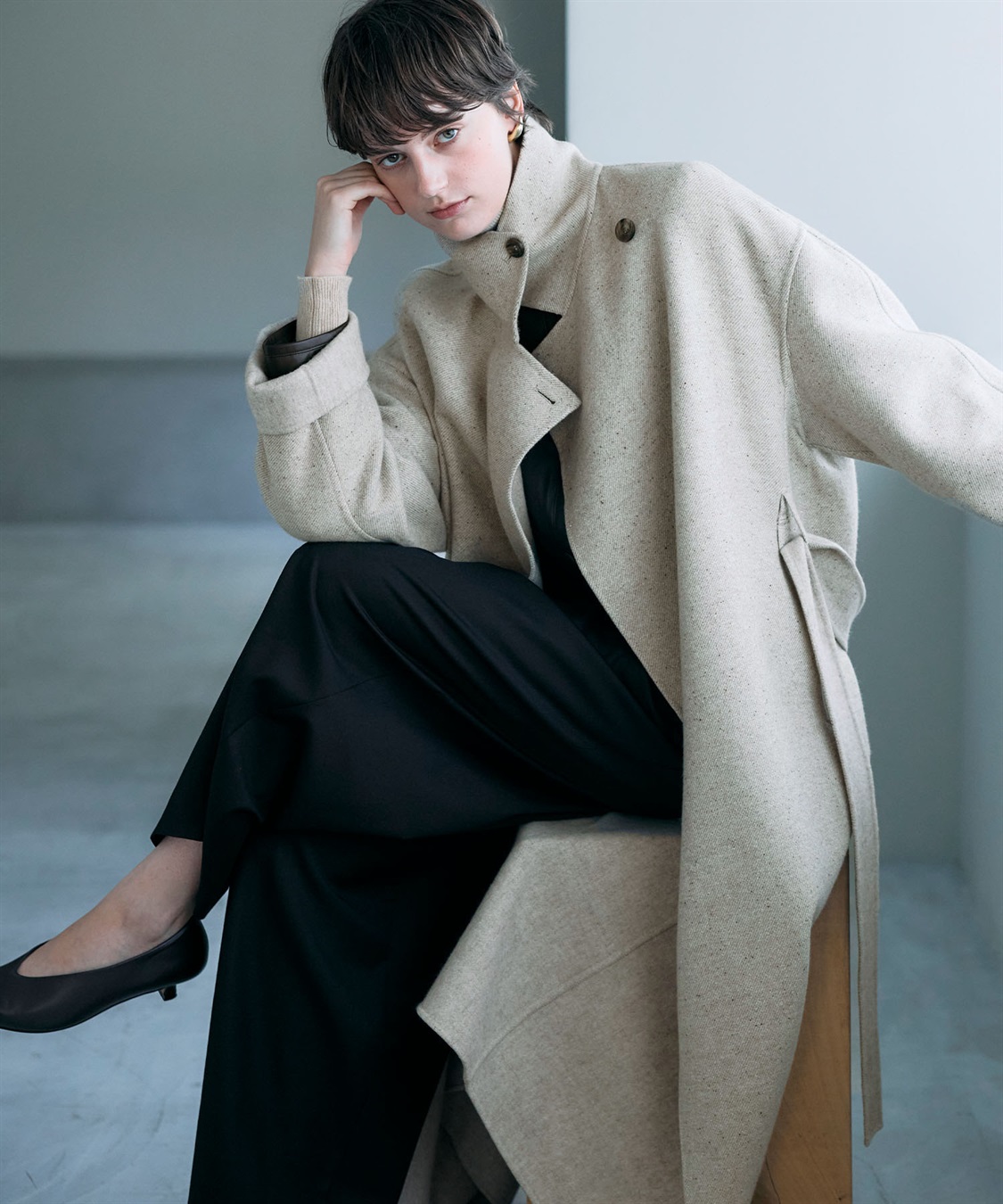 N.O.R.C ジーロンウールシルクネップリバーコート_sub_8