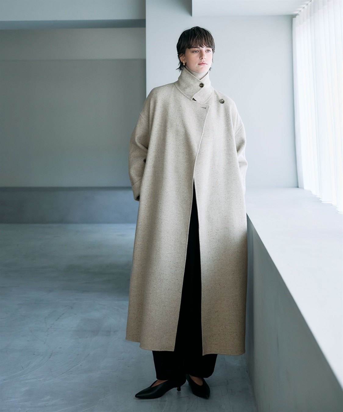 N.O.R.C ジーロンウールシルクネップリバーコート_sub_9