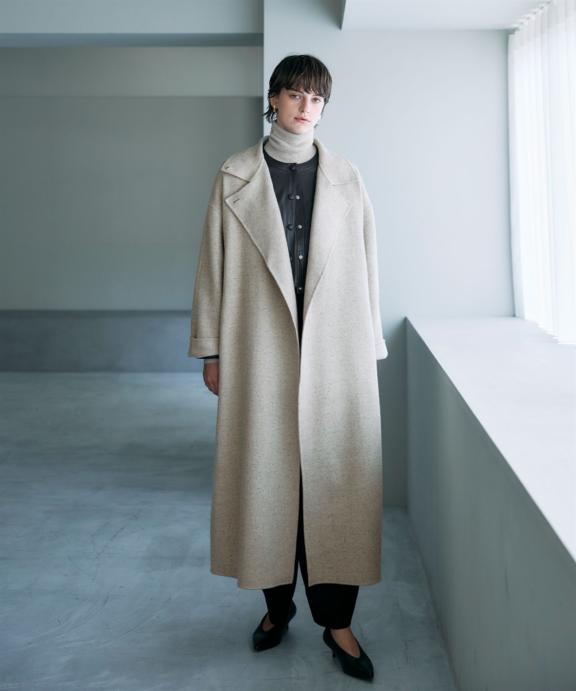 N.O.R.C ジーロンウールシルクネップリバーコート_sub_10