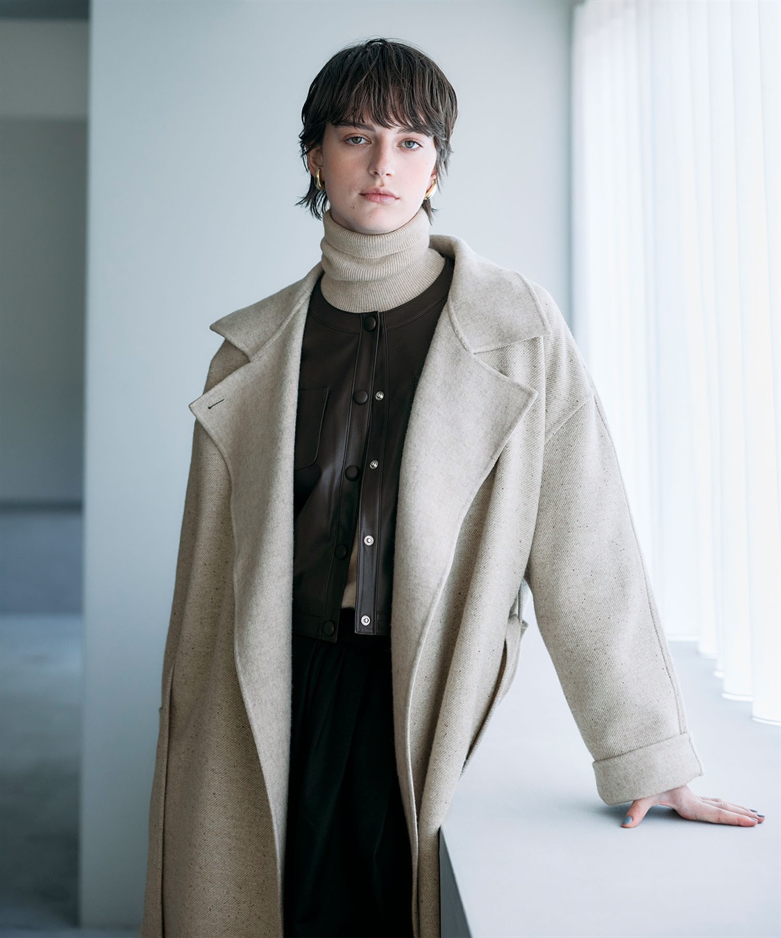 N.O.R.C ジーロンウールシルクネップリバーコート_sub_12