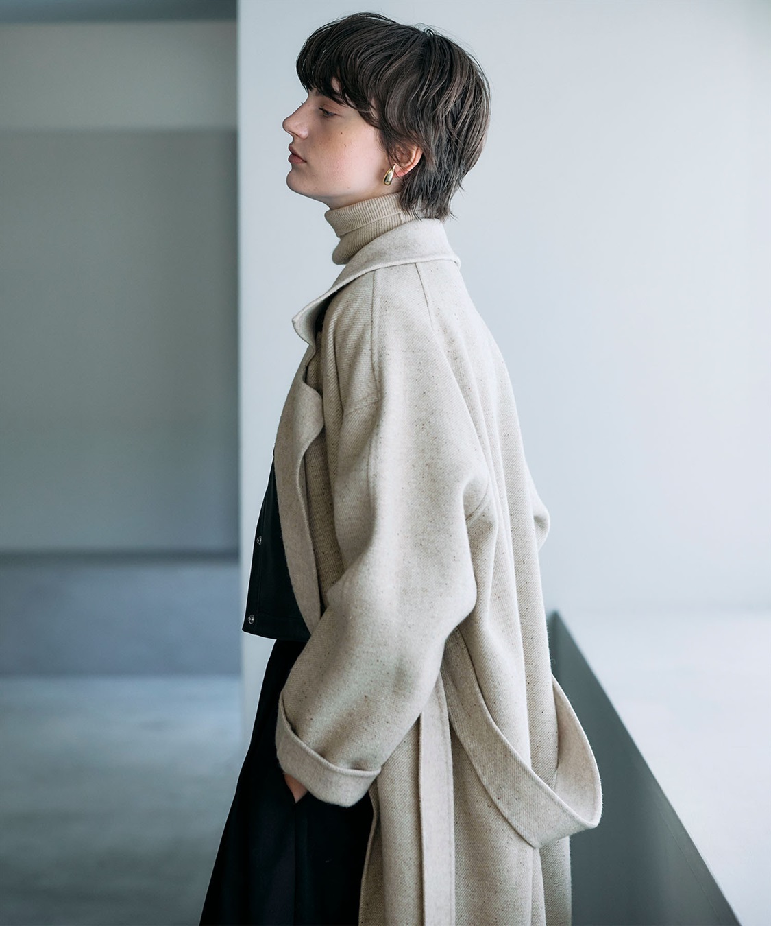 N.O.R.C ジーロンウールシルクネップリバーコート_sub_13