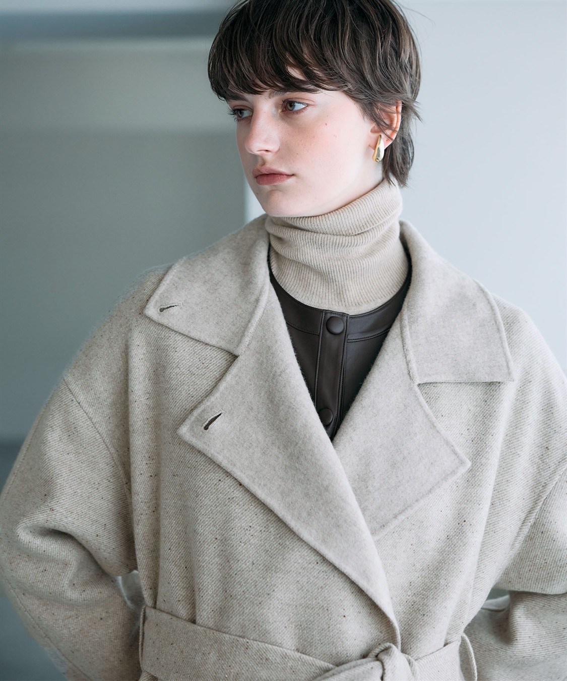 N.O.R.C ジーロンウールシルクネップリバーコート_sub_14