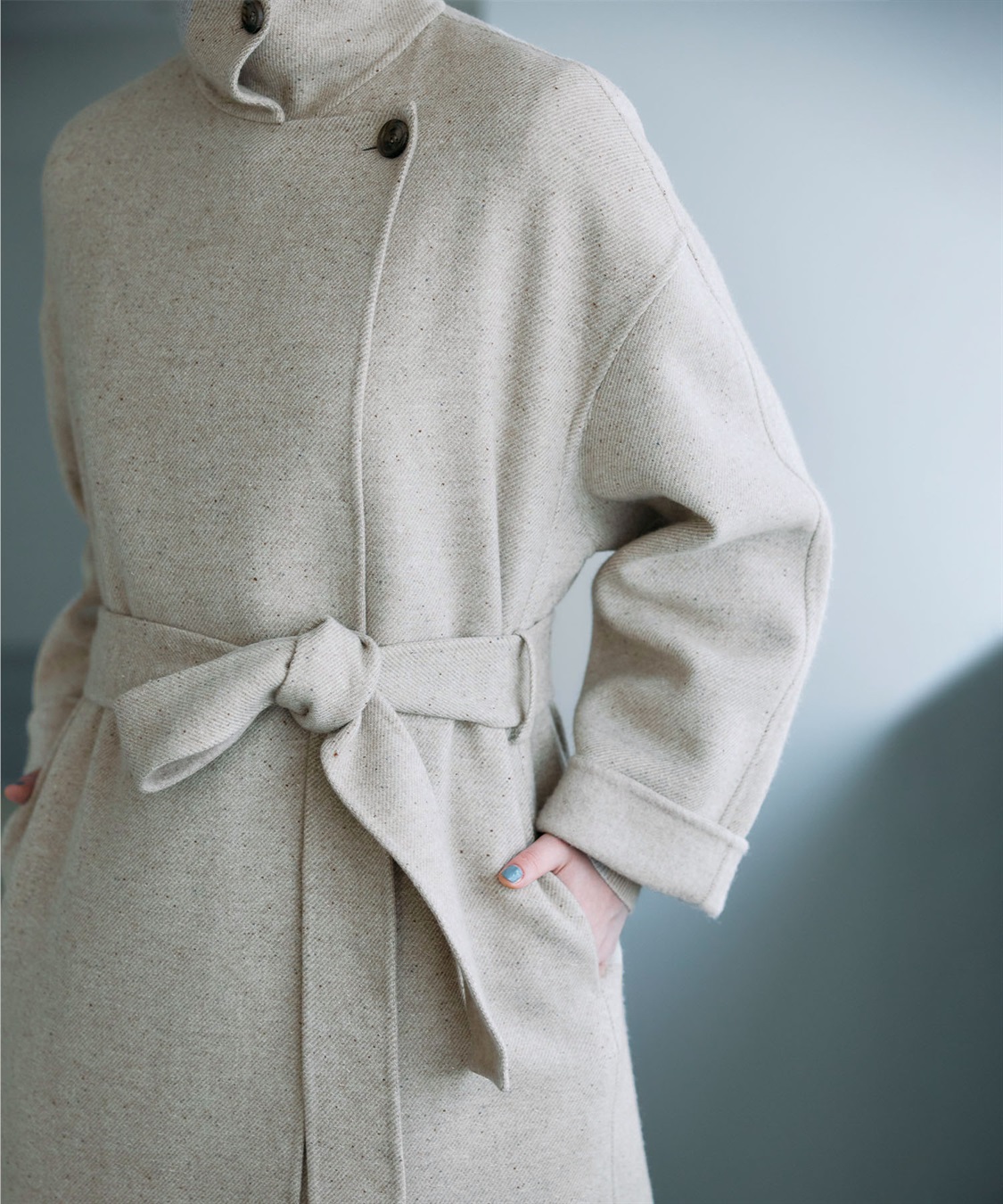 N.O.R.C ジーロンウールシルクネップリバーコート_sub_16