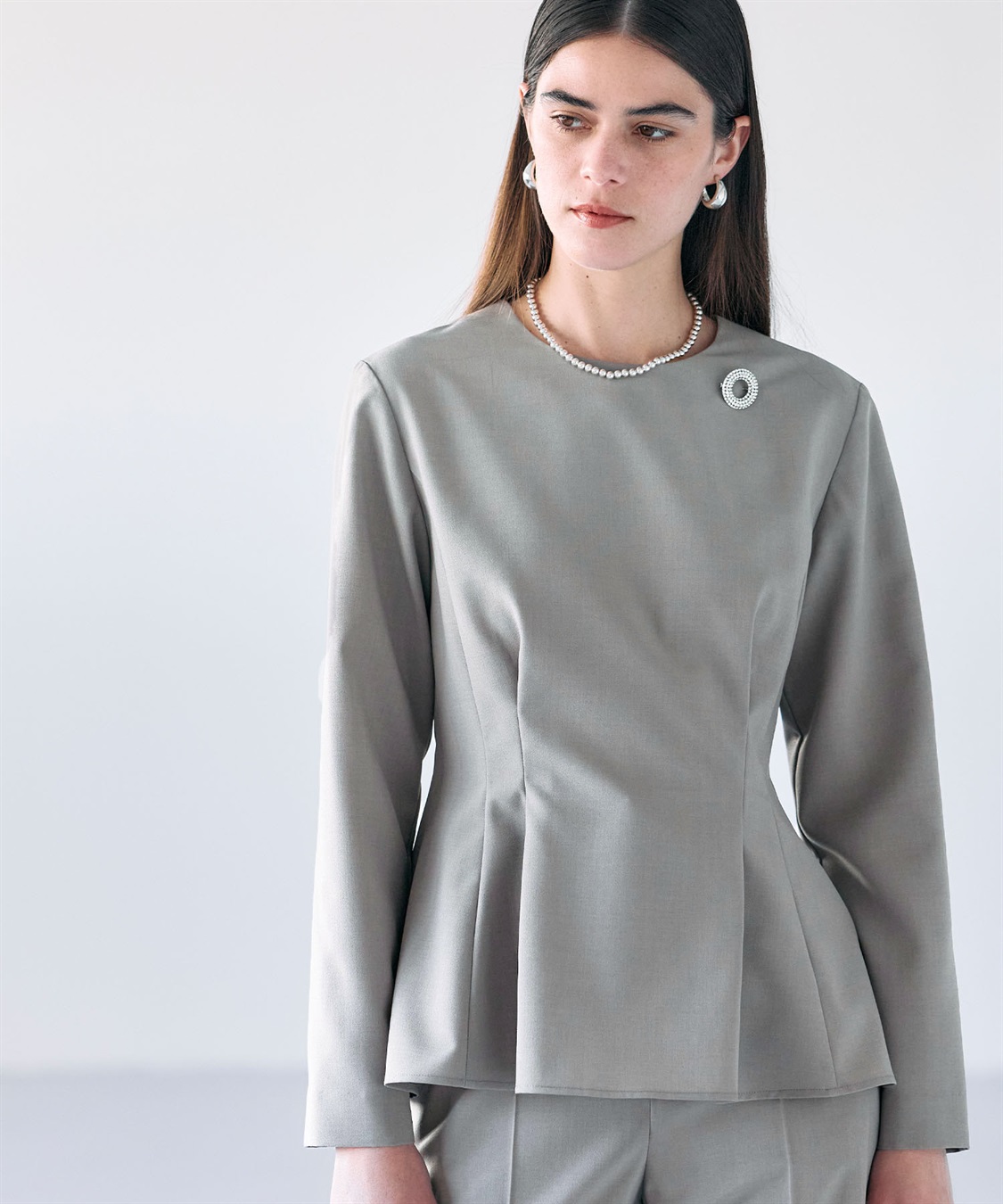 N.O.R.C ウォッシャブルペプラムブラウス【CLEAN MOTION】_sub_12