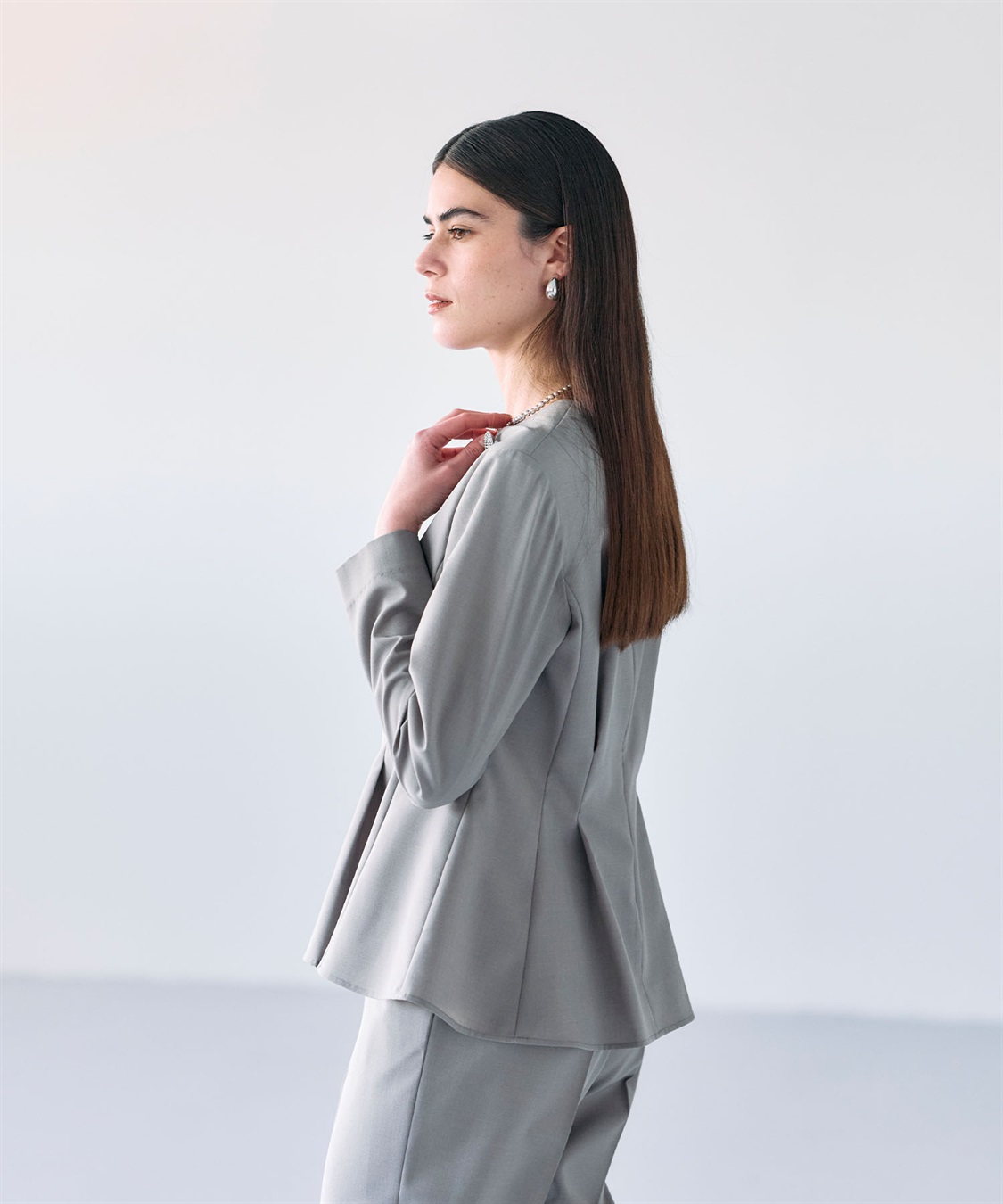 N.O.R.C ウォッシャブルペプラムブラウス【CLEAN MOTION】_sub_16