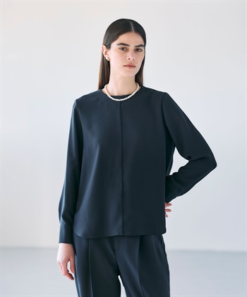 N.O.R.C バックサテンストレッチラウンドネックブラウス_subthumb_4