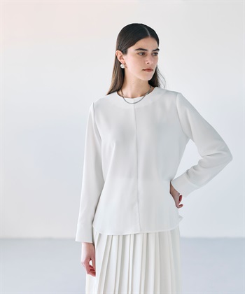 N.O.R.C バックサテンストレッチラウンドネックブラウス_subthumb_7