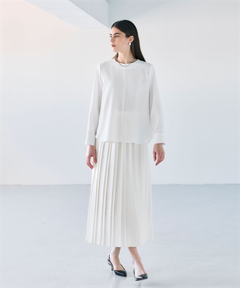 N.O.R.C バックサテンストレッチラウンドネックブラウス_subthumb_9