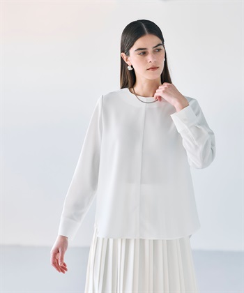 N.O.R.C バックサテンストレッチラウンドネックブラウス_subthumb_10