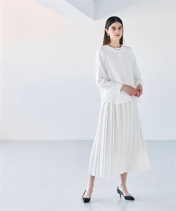 N.O.R.C バックサテンストレッチラウンドネックブラウス_subthumb_11