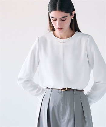 N.O.R.C バックサテンストレッチラウンドネックブラウス_subthumb_12