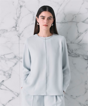 N.O.R.C バックサテンストレッチラウンドネックブラウス_subthumb_15