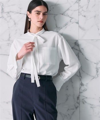 N.O.R.C バックサテンストレッチボウタイブラウス_subthumb_3