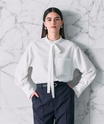 N.O.R.C バックサテンストレッチボウタイブラウス_subthumb_6