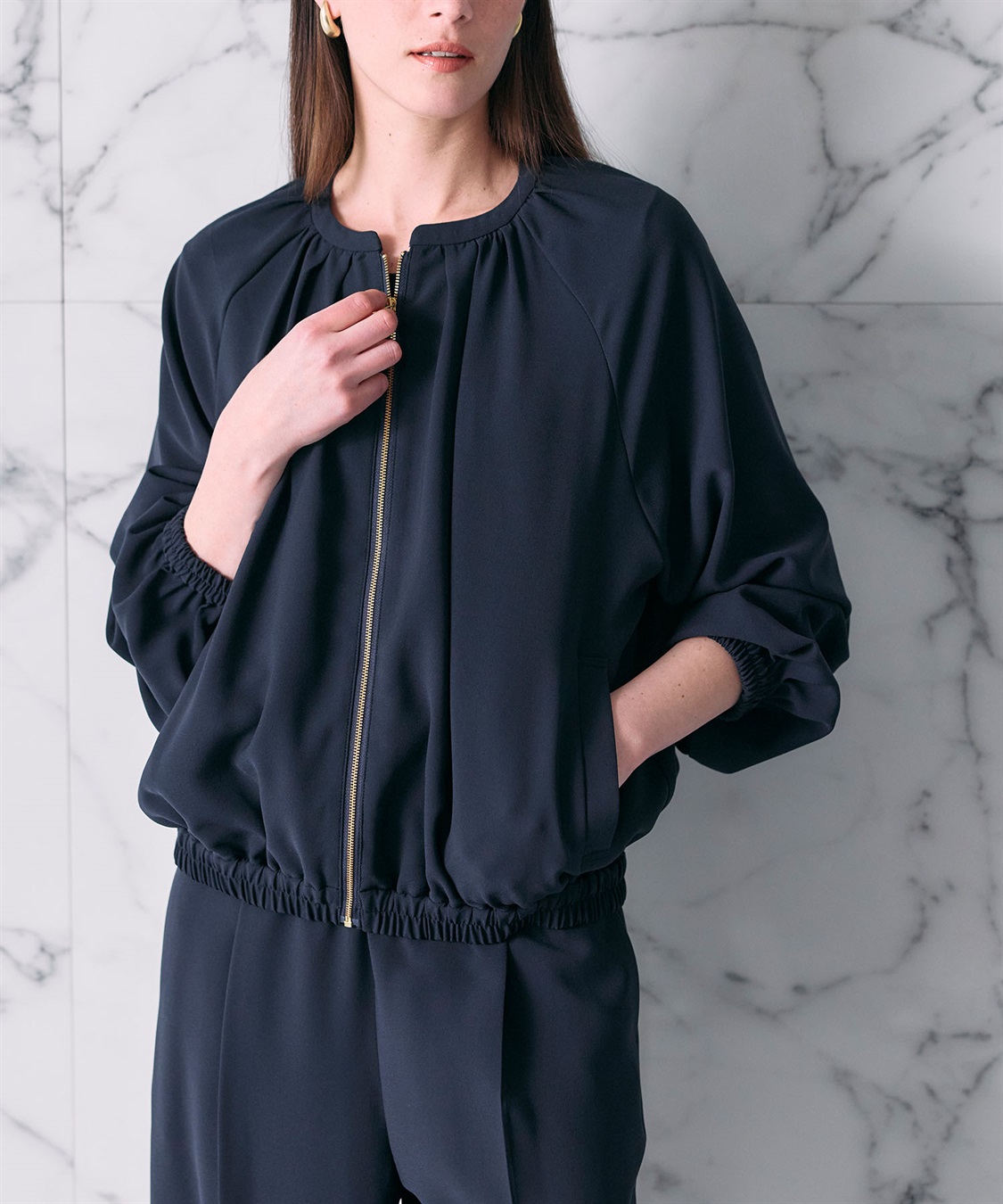 N.O.R.C バックサテンストレッチブルゾン_sub_2