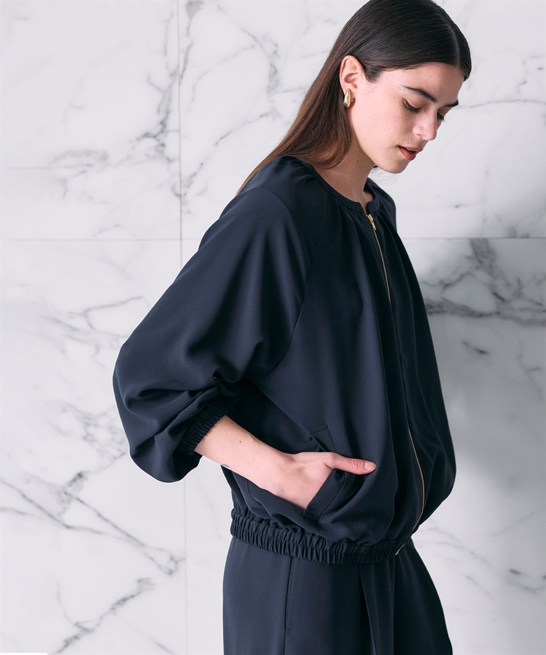 N.O.R.C バックサテンストレッチブルゾン_sub_6