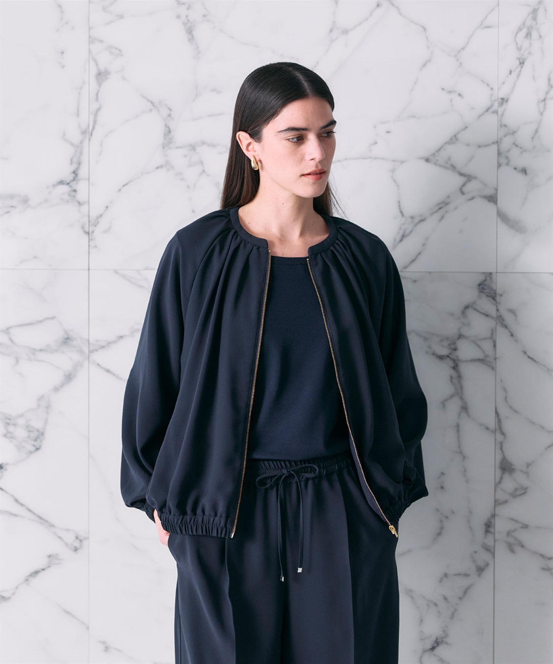 N.O.R.C バックサテンストレッチブルゾン_sub_9