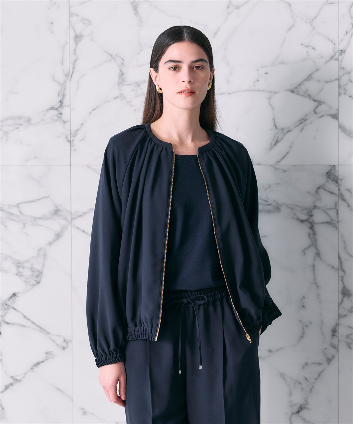 N.O.R.C バックサテンストレッチブルゾン_sub_10