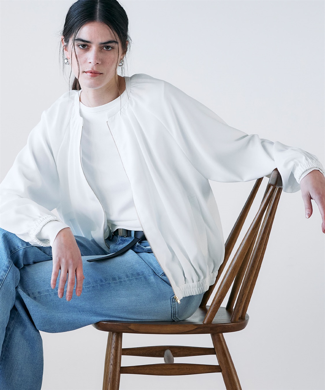 N.O.R.C バックサテンストレッチブルゾン_sub_16