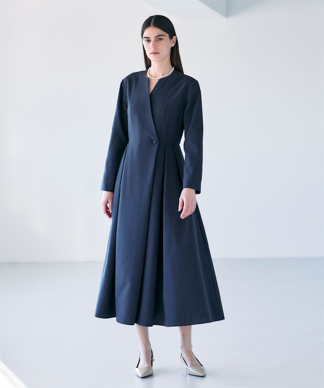 N.O.R.C ウォッシャブルキーネックワンピース【CLEAN MOTION】_sub_2