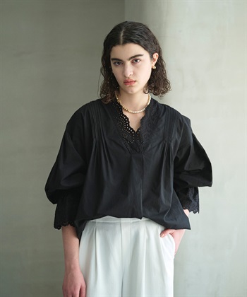 N.O.R.C カットワーク刺繍ボリュームスリーブブラウス_subthumb_2
