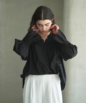 N.O.R.C カットワーク刺繍ボリュームスリーブブラウス_subthumb_5