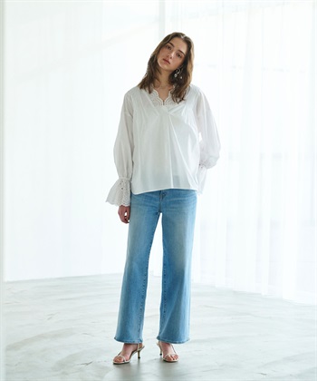 N.O.R.C カットワーク刺繍ボリュームスリーブブラウス_subthumb_16