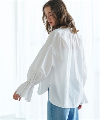 N.O.R.C カットワーク刺繍ボリュームスリーブブラウス_subthumb_18