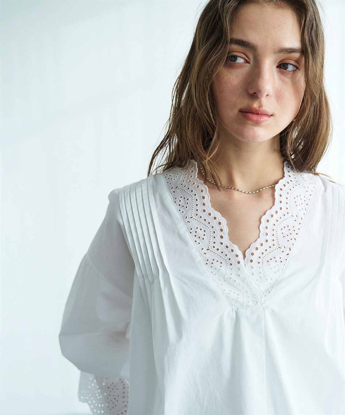 N.O.R.C カットワーク刺繍ボリュームスリーブブラウス_sub_19